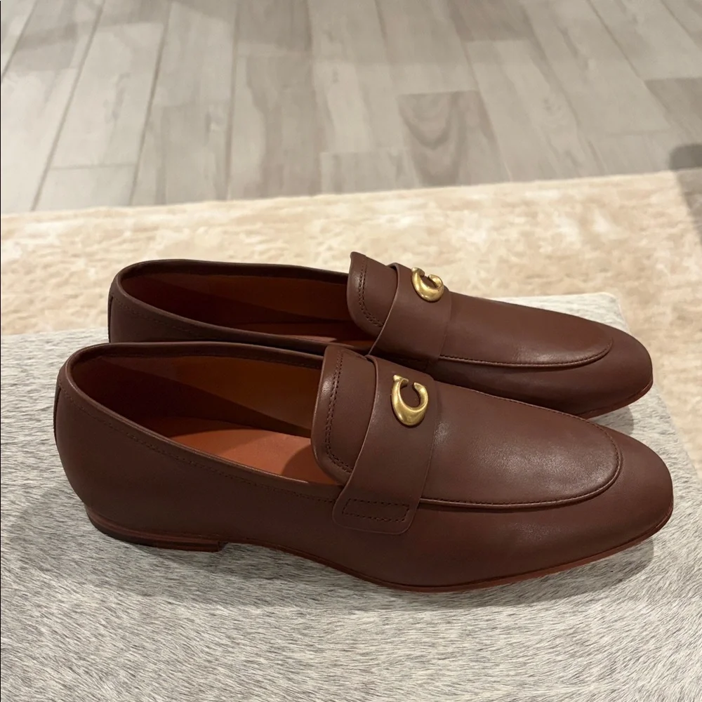Coach Brown Leather Loafers - Picture 3 of 10
